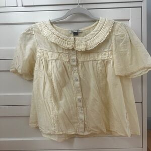 American Eagle Yellow Ruffle Blouse